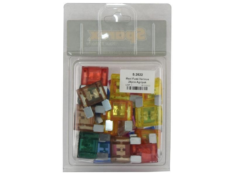 Maxi Blade Fuse Assorted 20-100 Amps - 24 pcs Snap Pack Box