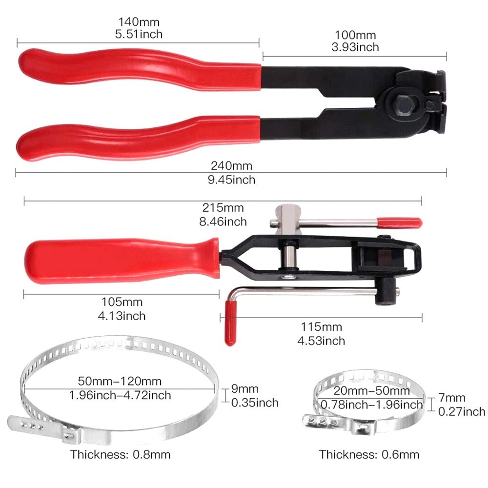 14PCS CV Joint Boot Clamp Pliers with CV Boot Clamps Kit Ear Type Banding Tools