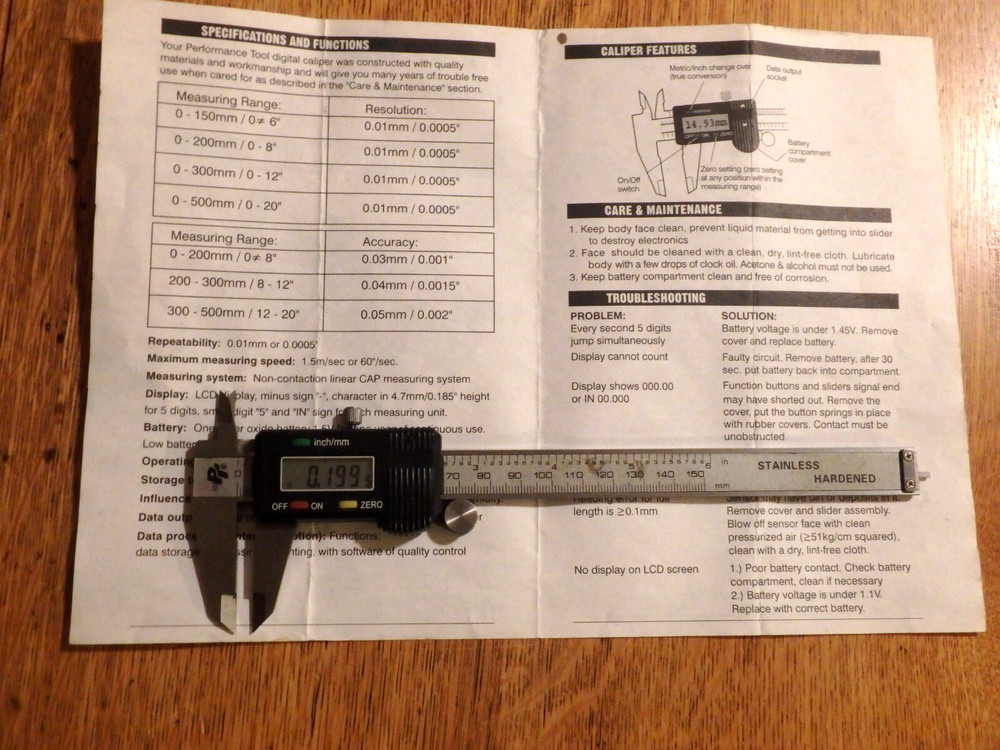 DIAL CALIPER 0-6" 150mm PERFORMANCE TOOL