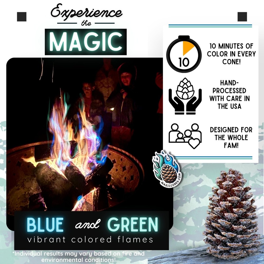 Cones The Weekender Bundle-30 Color-Changing Pine Cones & Fatwood Firestarter...
