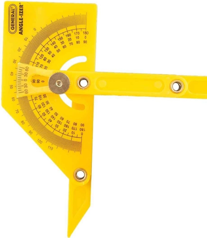 Compact Hand-Powered Protractor for Sloped, Inside & Outside Angles - Yellow