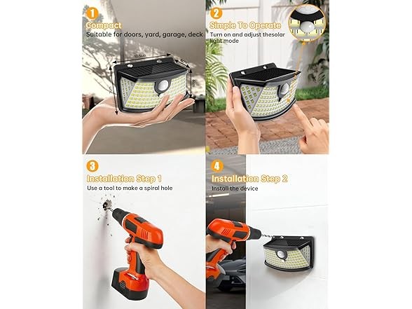 Aootek Solar Motion Sensor Lights, 6 Pack