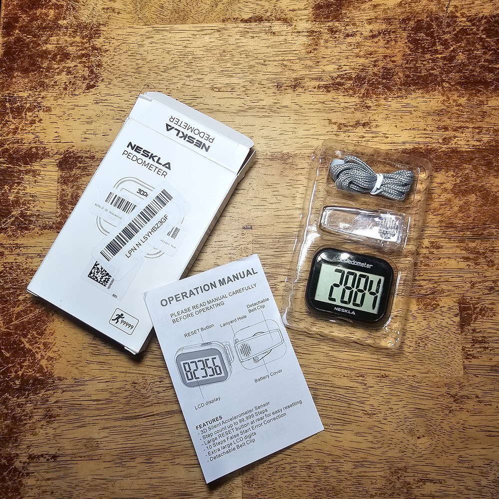 NESKLA Pedometer for Walking - Simple Step Counter for Walking