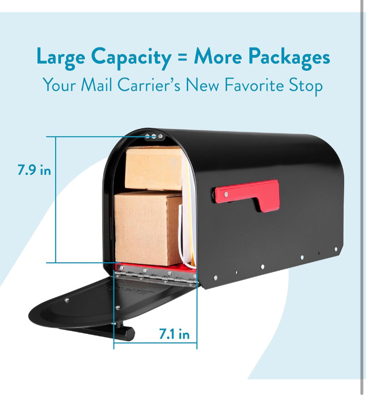 MAILBOX 5560B-R-10 Architectural Mailboxes Sequoia Post Mount Mailbox, Large, BL
