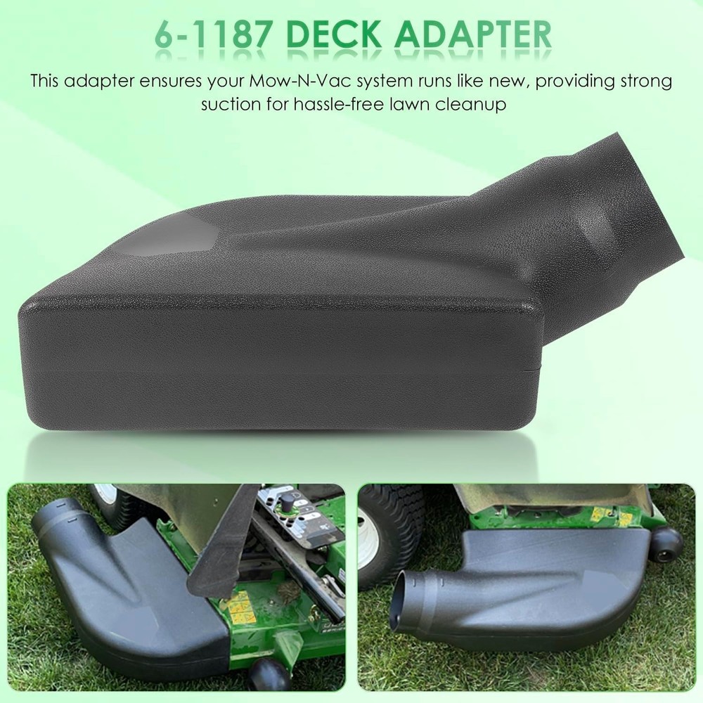 69861 Adapter for Mow-N-Vac Leaf Vacuum Bagger Deck, Universal Deck Boot Chute
