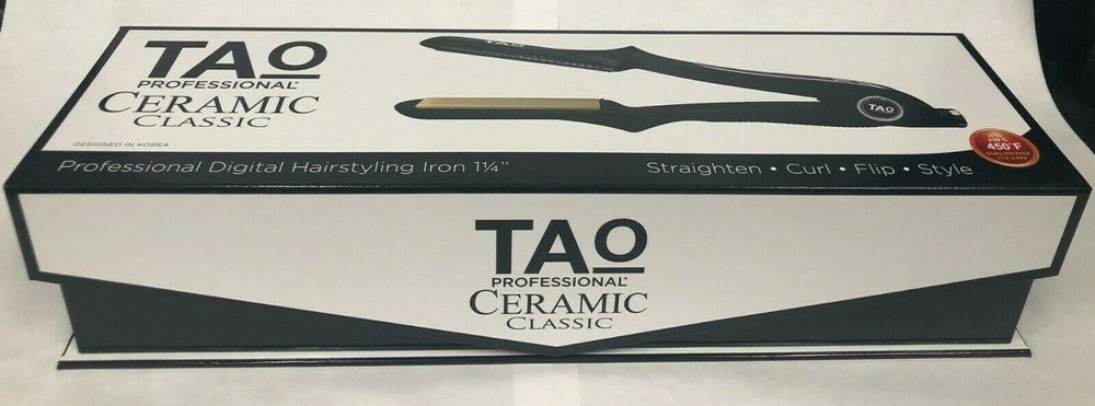 TAO Ceramic 1 3/8 Flat Iron with Free Iron Mat