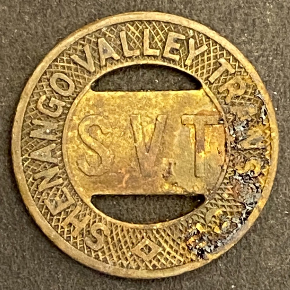 Shenango Valley Transp. Brass Transit Token 16mm c1947 (#3)