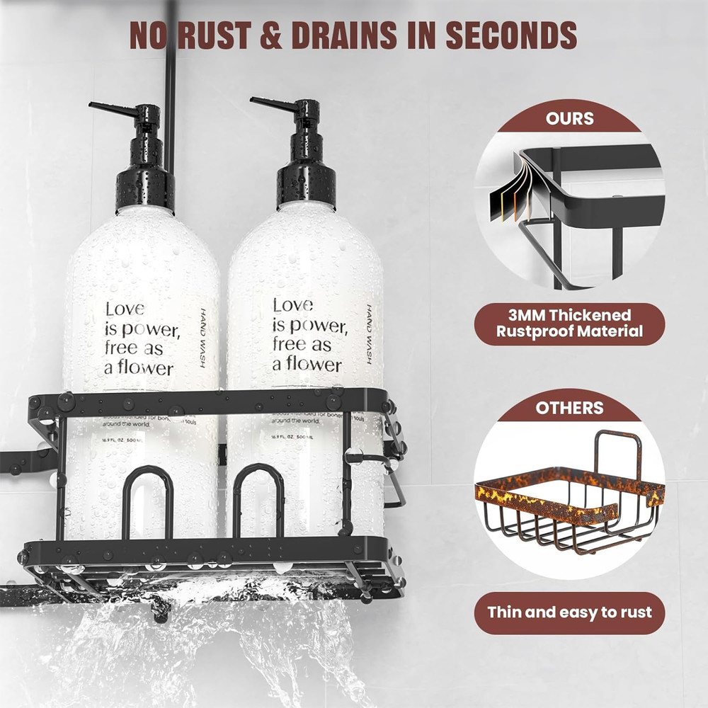 Adjustable Shower Caddy Hanging Rustproof Shower Caddy for Handheld Sh