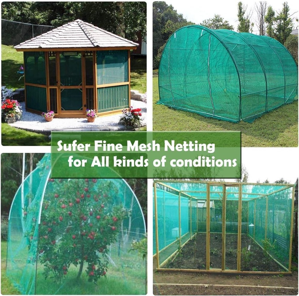 10x33ft UV Stabilized Green Mesh Netting - Effective Shield for Plants & Crops