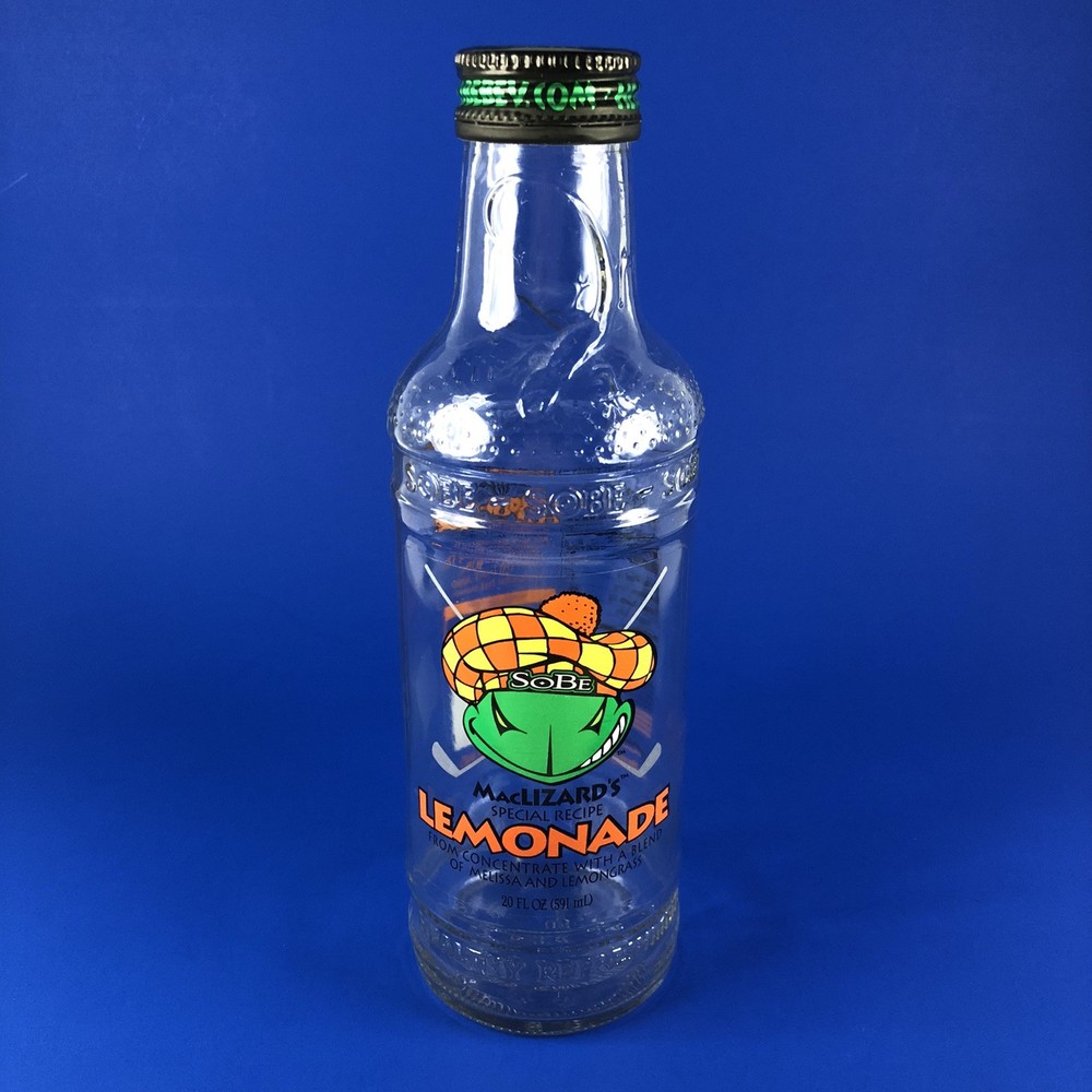 2002 SoBe | Glass Bottle (MacLizard Recipe | Golf Lizards | LEMONADE) Y2K Empty