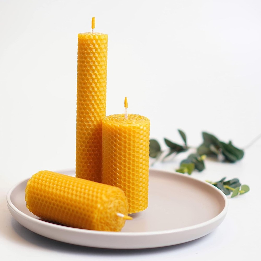 Natural Beeswax Sheets for Candle Making - DIY Beeswax Candle Rolling Kit for...