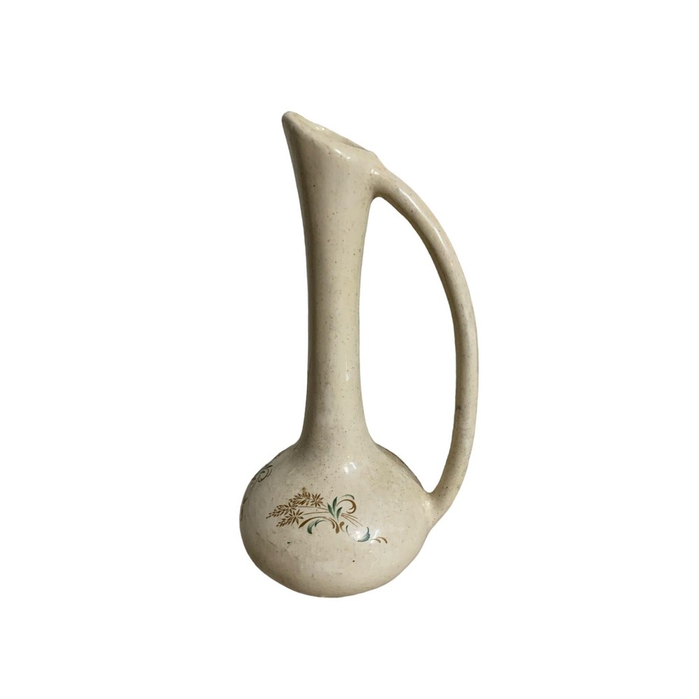 Porcelain Bud Vase 8” Flower Stylized Handle
