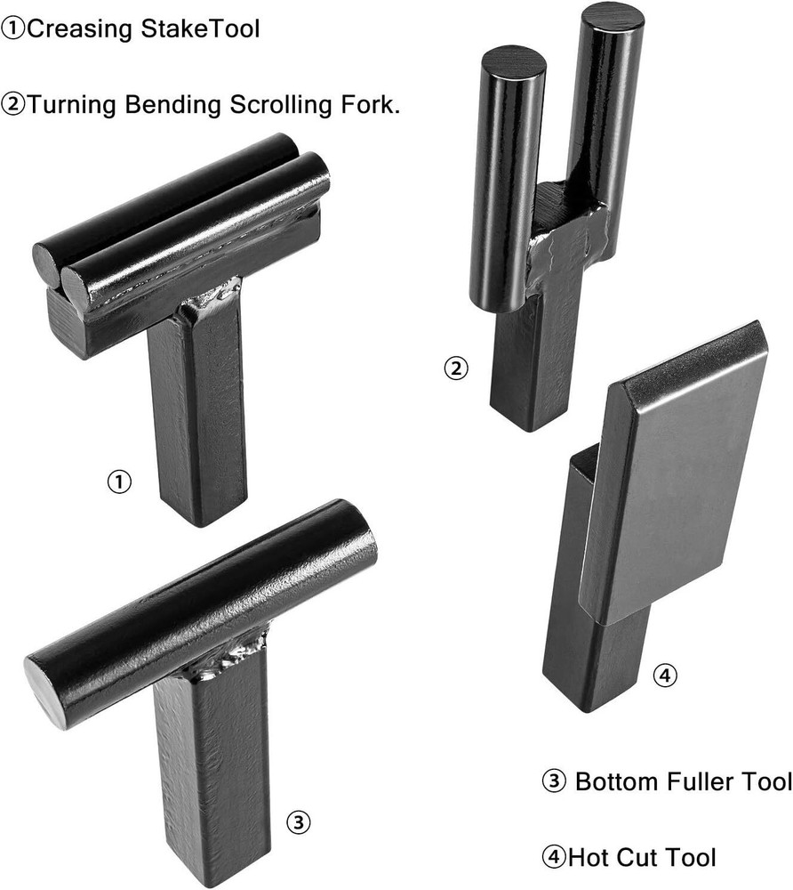 Creasing Stake Tool Hot Cut Tool, 1 Inch Blacksmith Anvil Hardy Tool Set (4PCS)