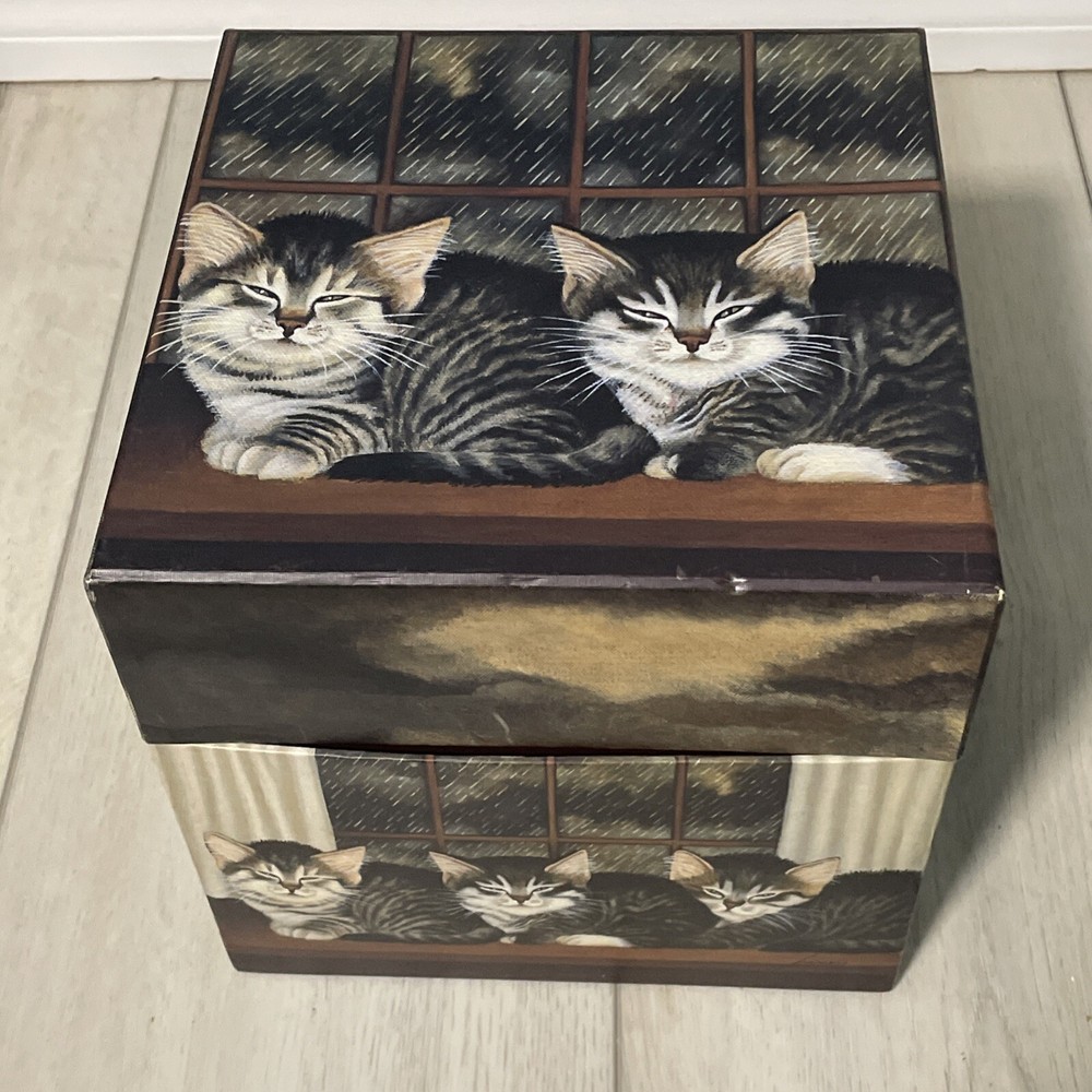 Complete Set of 7 Bobs Boxes Cat Decor Design Stackable Nesting Boxes