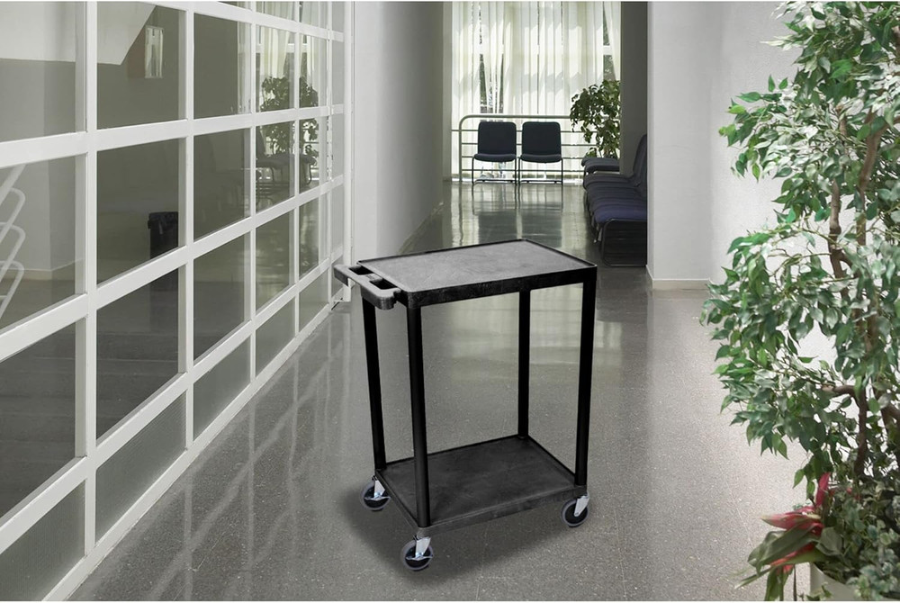 Multipurpose Utility Cart with 2 Shelf - Black