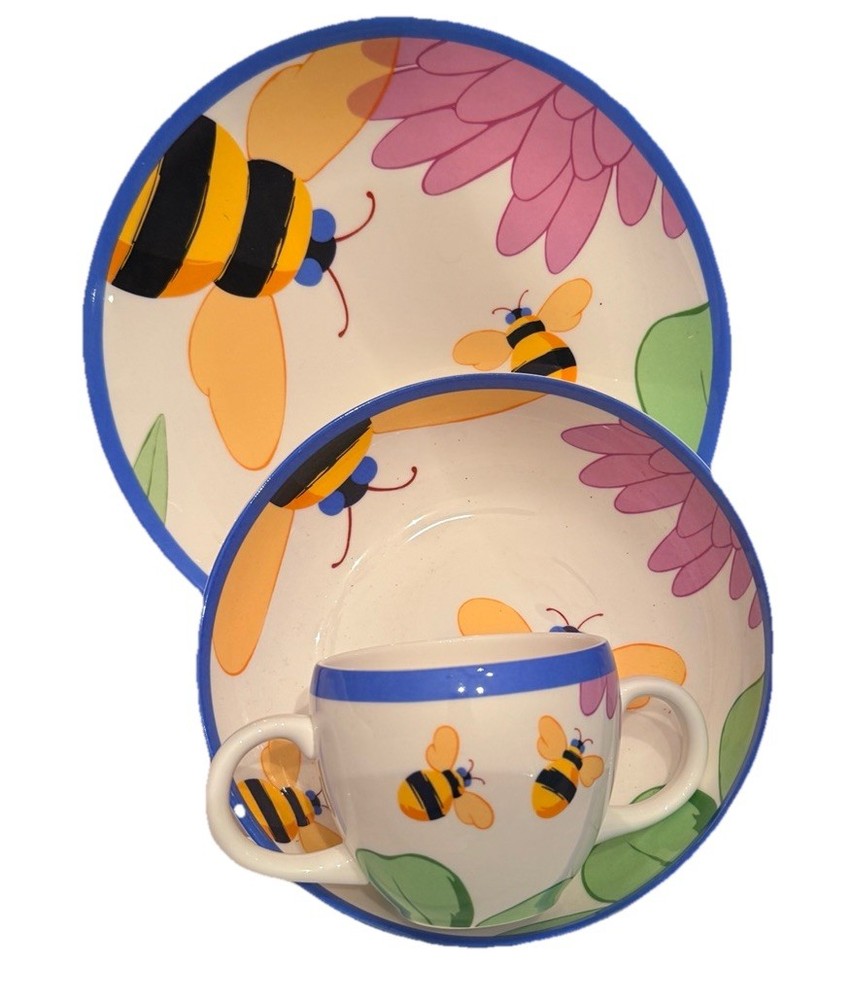 ✨ Tiffany & Co. “Buzz Buzz” Infant Dinner Set – 3-Piece with Original Box