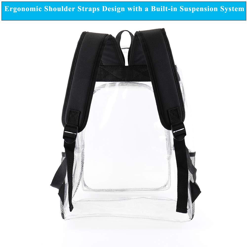 2-Pack Clear Backpack Transparent Plastic Bookbag for School Stadium Work