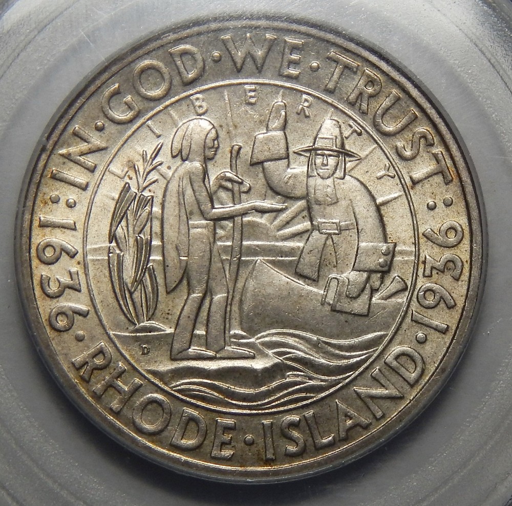 1936-D PCGS MS 64 RHODE ISLAND COMMEMORATIVE HALF DOLLAR