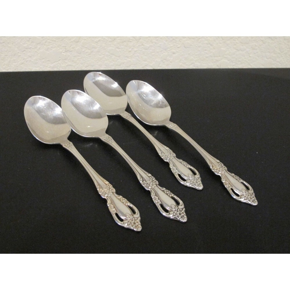 (4) Oneida Raphael (Stainless) Place/Oval Soup Spoons
