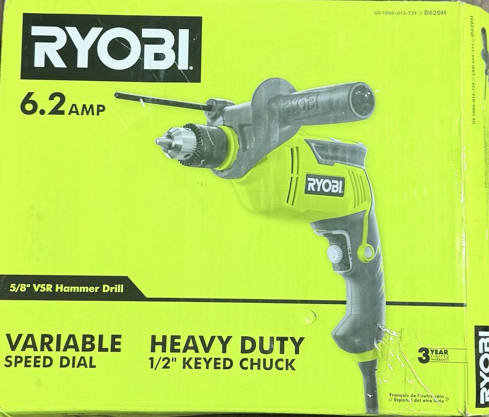 Ryobi D620H 5/8 inch Variable Speed Reversible Hammer Drill- D620H