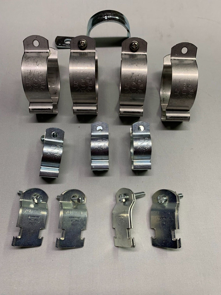 Assorted Pack, Conduit Strut  Strap Clamps, 12 pc