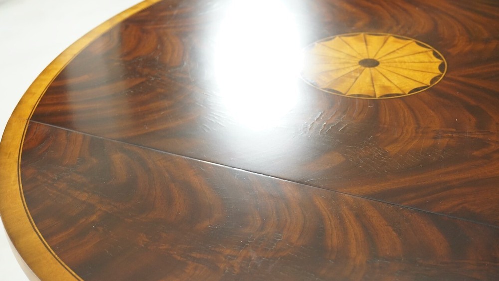 Hepplewhite Mahogany drop leaf side accent Table with Inlay Hand Made