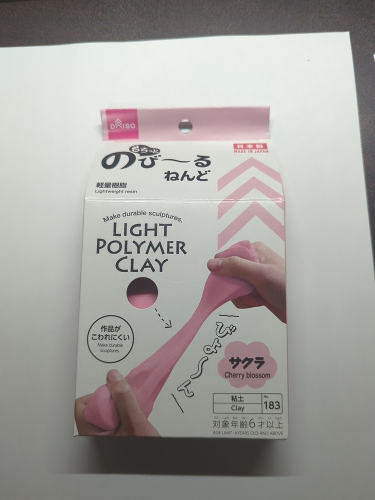 Daiso 141 Light Polymer Clay - White, Biscuit And Cherry Blossom