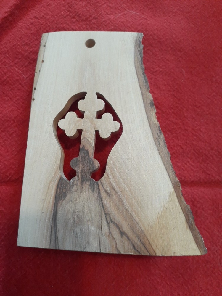 Cross Made From Olive Wood Branch 5"