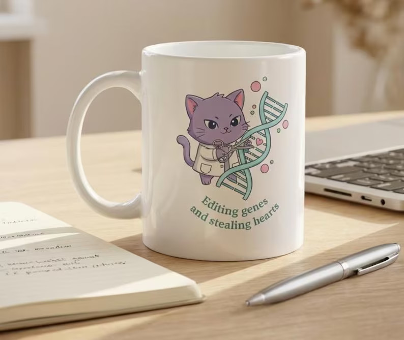 CRISPR Cat Mug Genetics Coffee Cup Gift