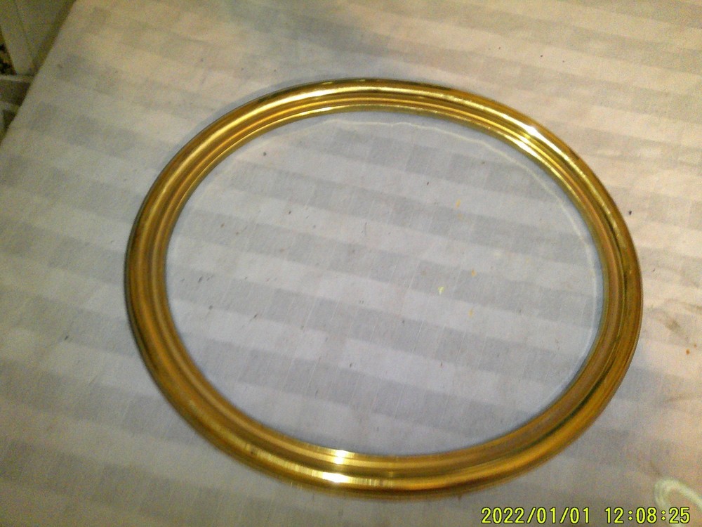 OLDER PLASTIC FRAME LARGE OXAL SHAPE PLASTIC GOLD COLOR
