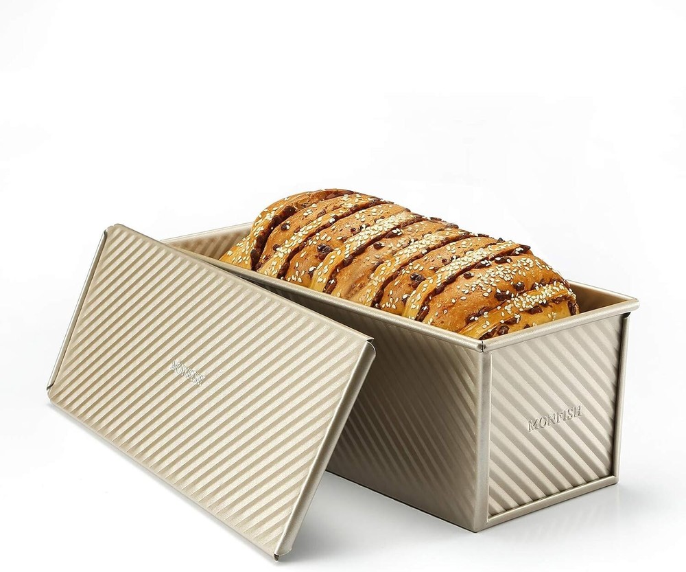 Extra Large Pullman Loaf Pan with Lid - Commercial Grade Non-Stick Bakeware