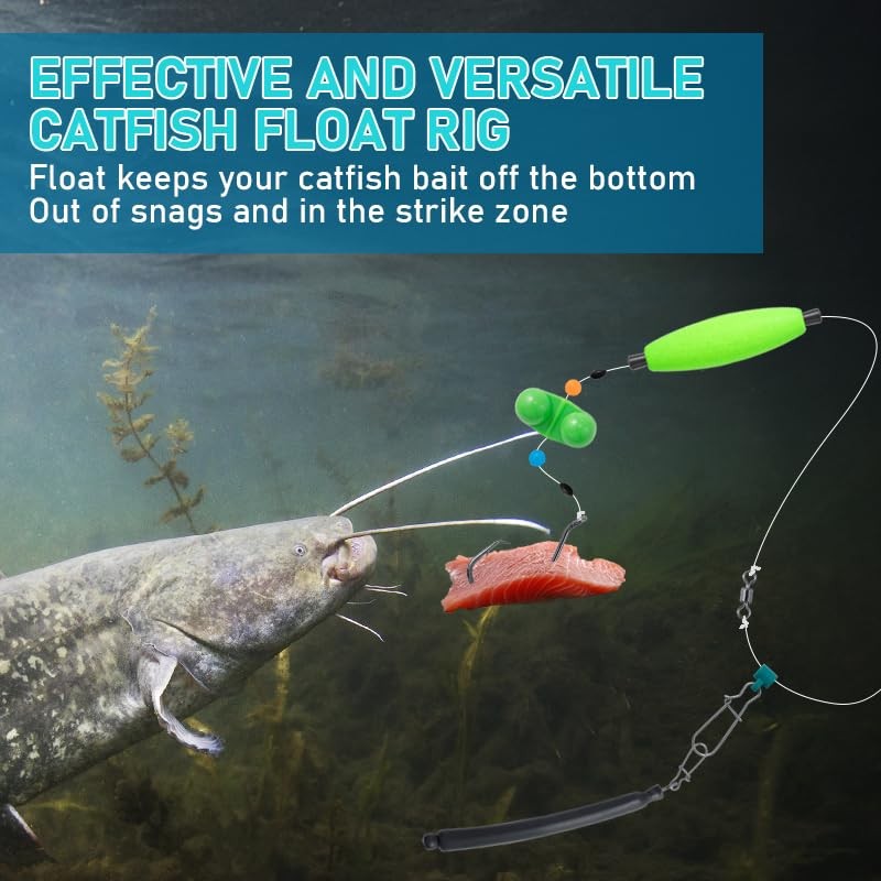 6PCS kaleodam Catfish Rigs Float Large, Multiple colors