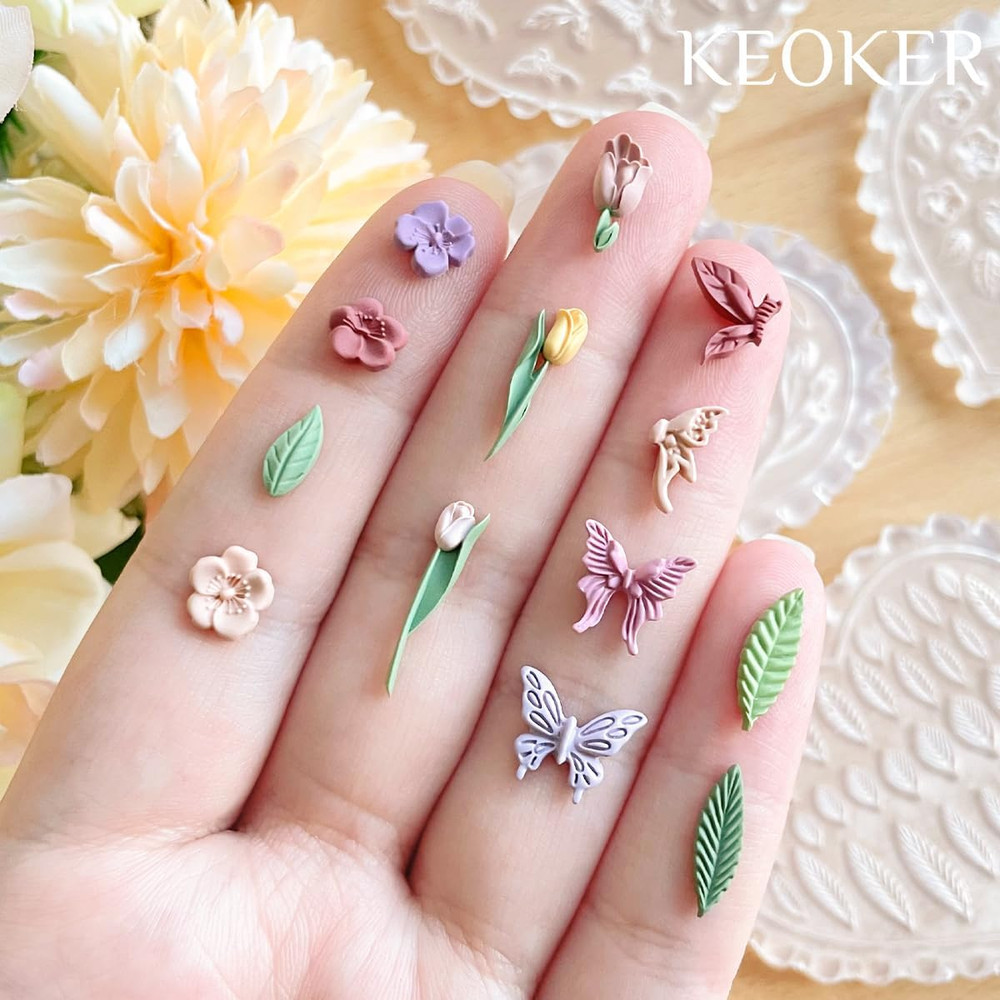 Spring Polymer Clay Molds, Polymer Clay Silicone Molds, Flower Polymer Clay Mini