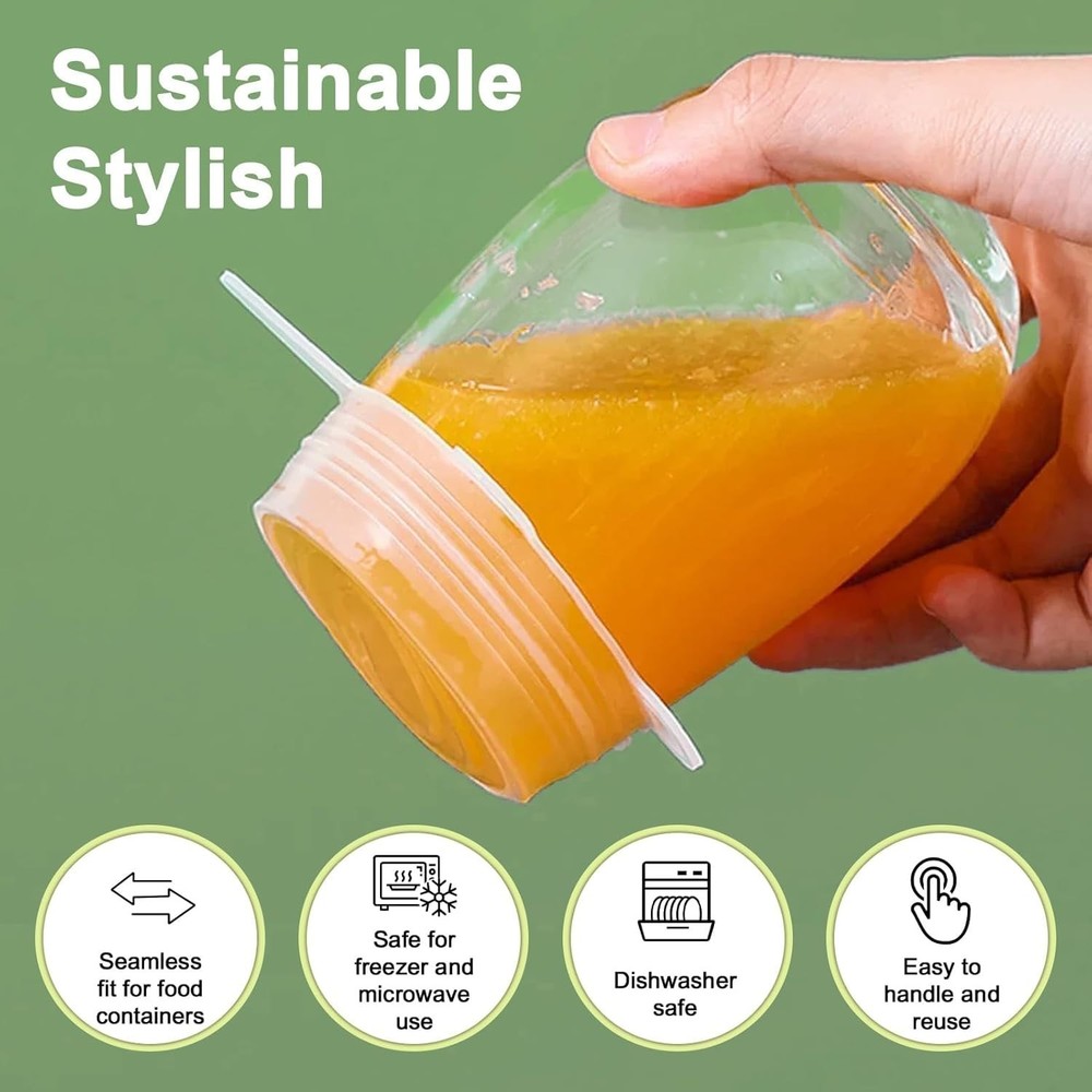 7-Piece Reusable Silicone Stretch Lids Set – Eco-Friendly Food Storage Solution