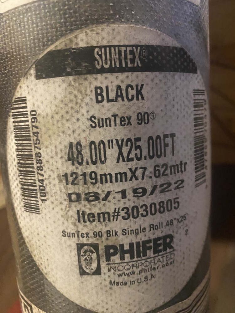 48 In. X 25 Ft. Black Suntex 90