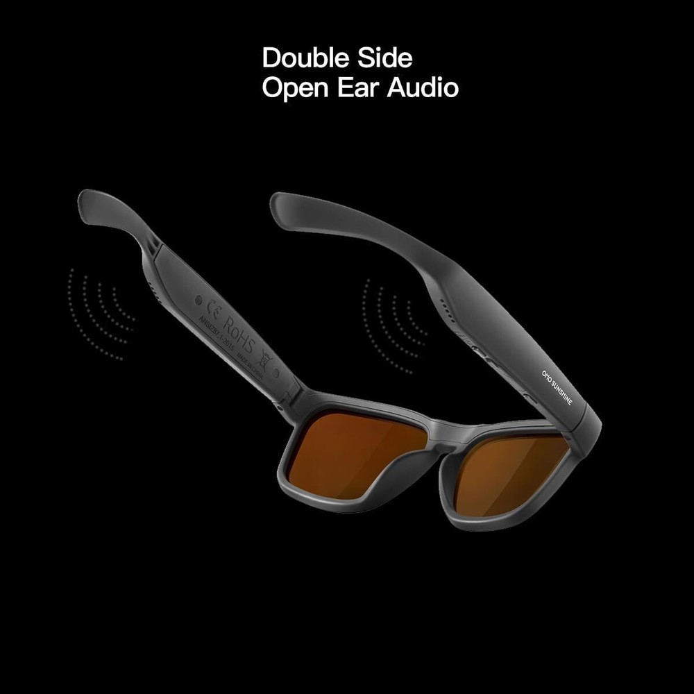 🔥OhO Bluetooth Sunglasses Voice Control Open Ear Style Smart Glasses - Black🔥