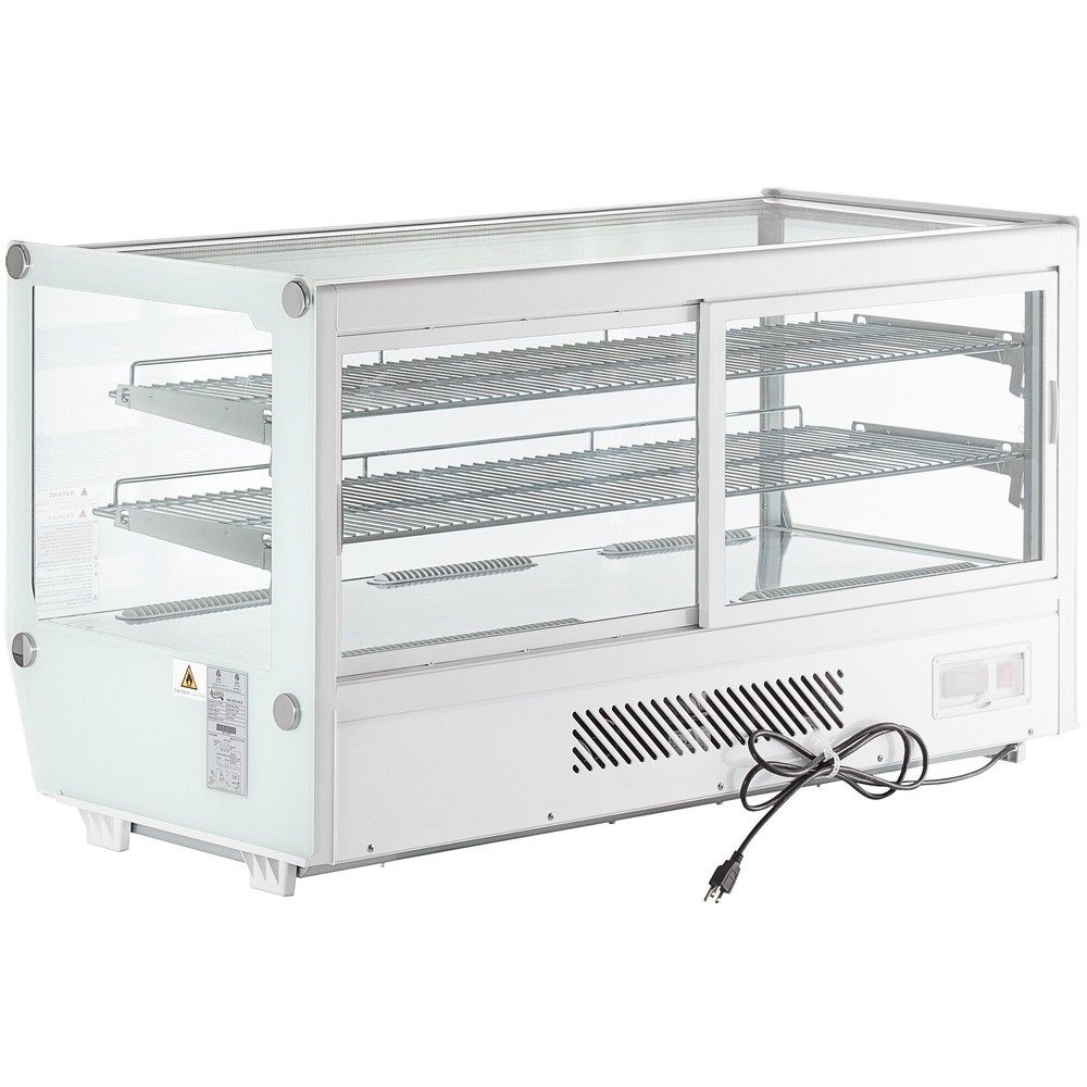 48" White Refrigerated Square Countertop Bakery Display Case with LED Lighting