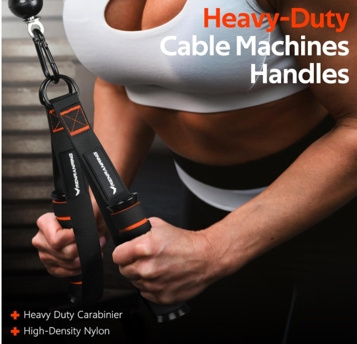 Gym Exercise Handles - Replacement Attachments for Cable Machine & Bands