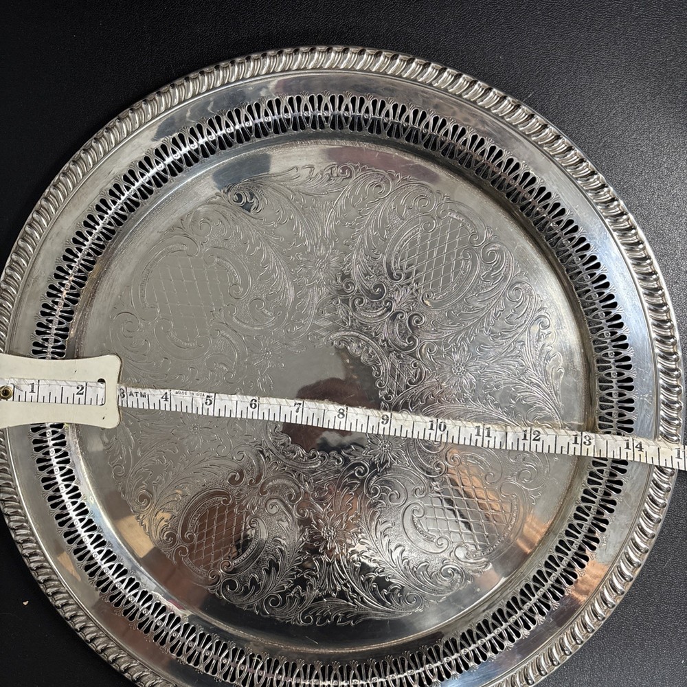Vintage Silver Plate 15” Ornate