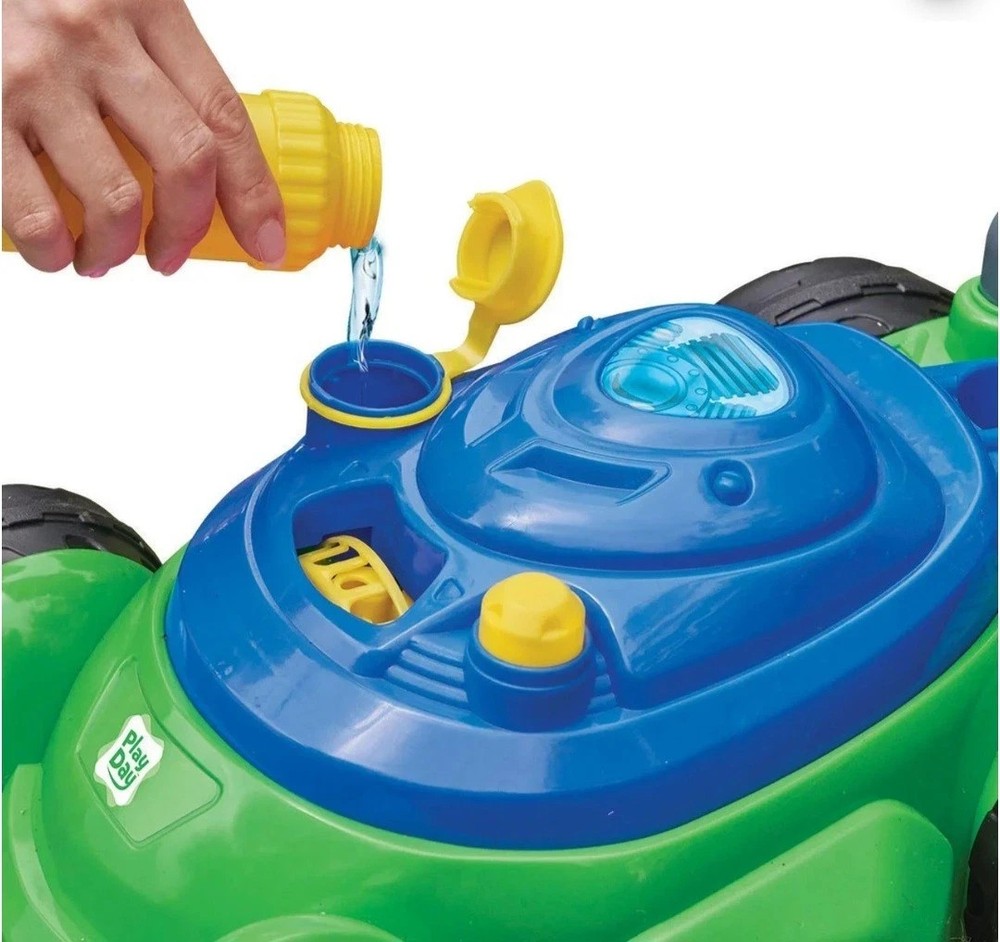 Play Day Push N Bubble Mower Toy with Realistic Sounds! & 4oz Bubble Solution