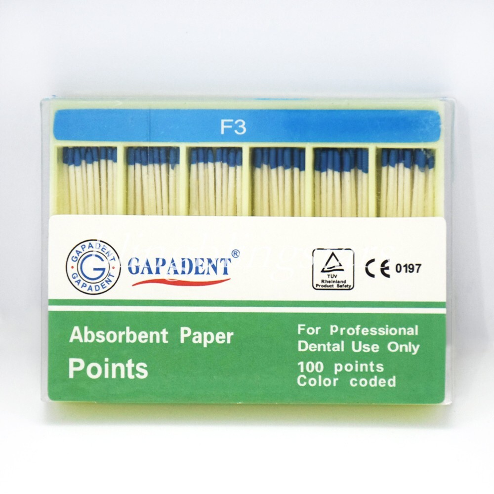 Dental Universal Root Canal Absorbent Paper Points 100 points /Box Color-coded