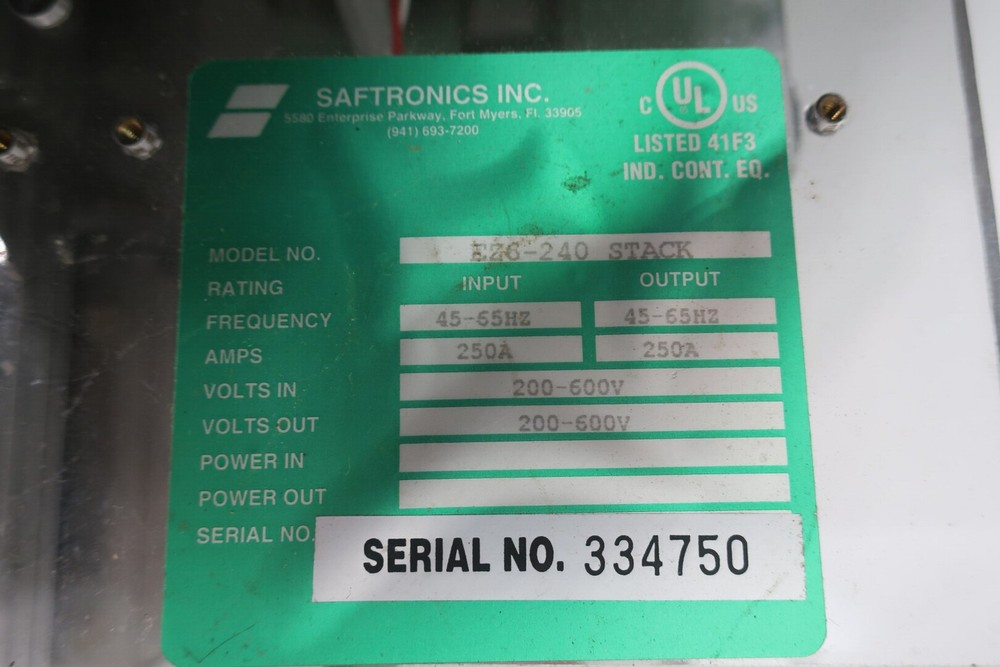 Saftronics EZ6-240 Soft Starter 250a Amp