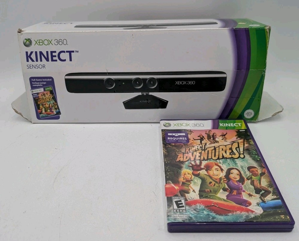 Official Microsoft Xbox 360 Kinect Motion Sensor Bar w/ Kinect Adventures Game