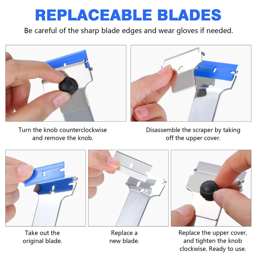 Giramika Razor Blade Scraper Tool with 20 Extra Long Handle