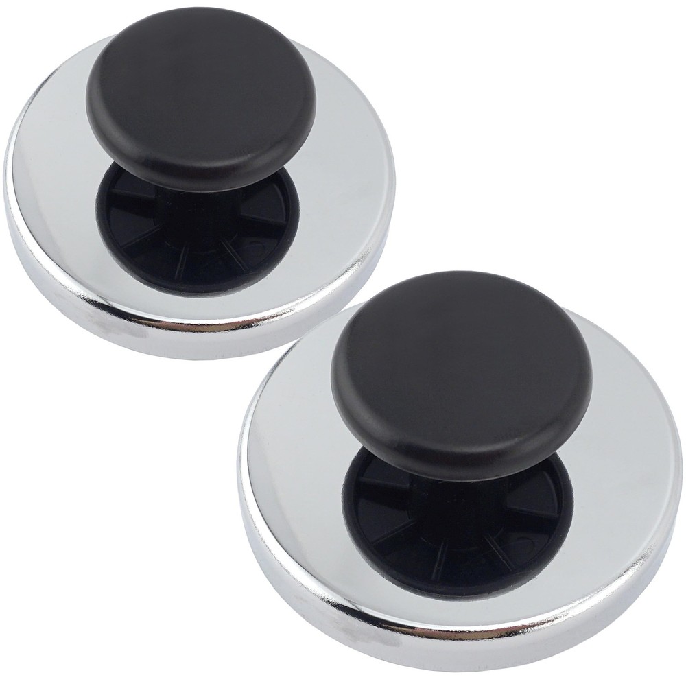 Master Magnetics Ceramic Round Base Magnet with Knob Pack - Heavy-Duty Silver