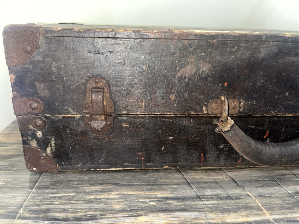 Vtg Airco Welders Tool Storage Box Rustic Primitive Advertising Man Cave Decor