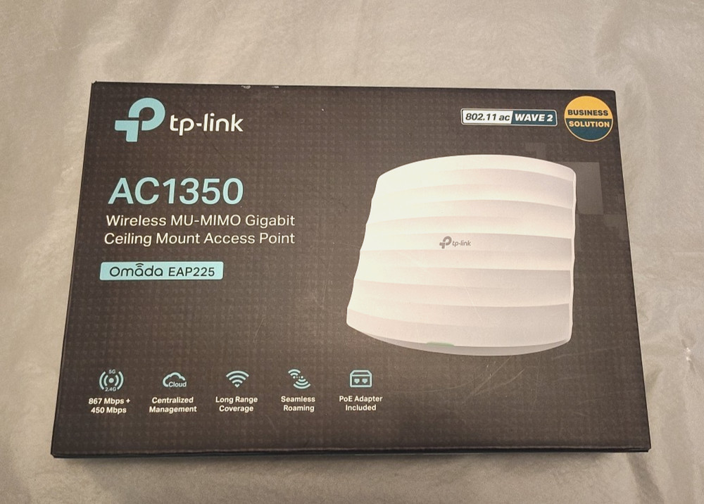 TP-Link AC1350 (EAP225) Wireless MU-MIMO Gigabit Ceiling Mount Access Point v3.8