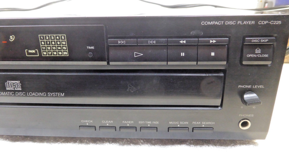 SONY CDP-C225 5-Disc CD Compact Disc Player Carousel Changer Tested