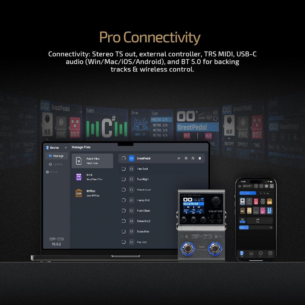 GP-50 Multi-Effects Processor | NAM & IR Loader with 100+ HD Effects, 9 Simul...