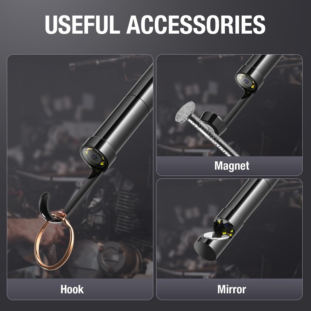 USB C Endoscope Camera with Light, Teslong Type-C Snake Borescope 10FT, black